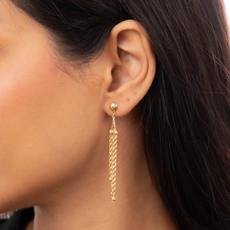 18K Gold Dangling Earrings