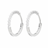18K Gold Earrings Embellished with Shiny Stones