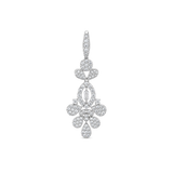 18K White Gold Pendant with Geometric Floral Design
