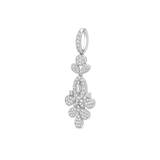 18K White Gold Pendant with Geometric Floral Design