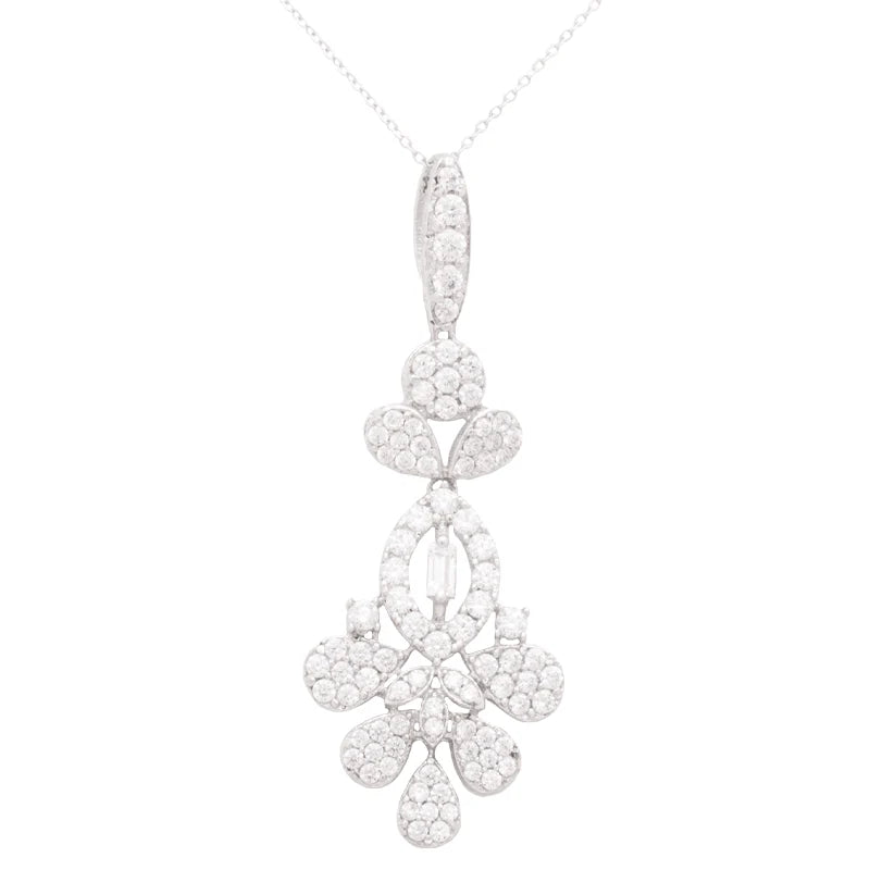 18K Gold Necklace with Geometric Floral Design