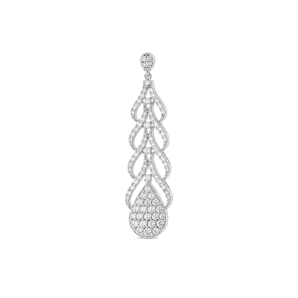 18K White Gold Pendant with Gradient Teardrop