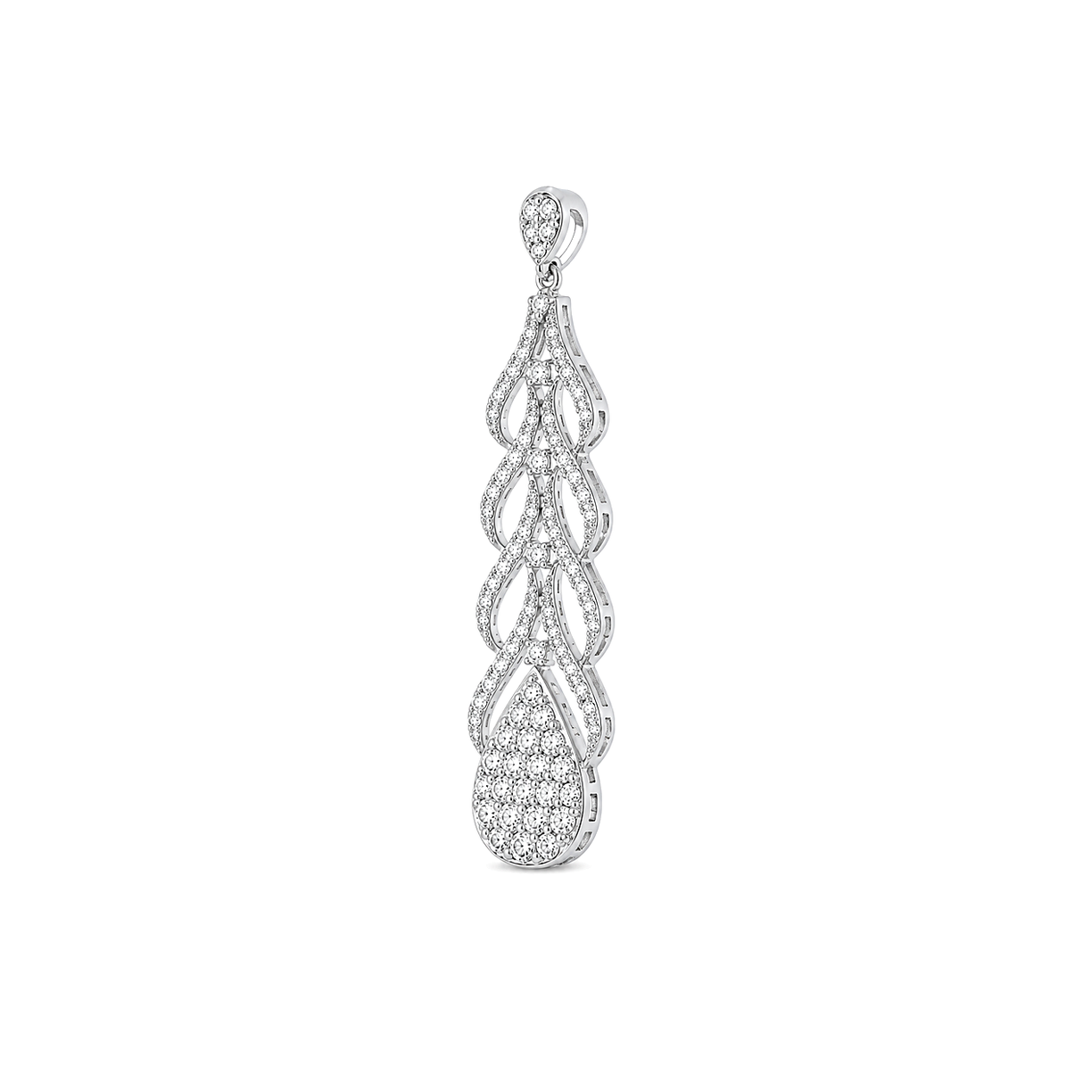 18K White Gold Pendant with Gradient Teardrop