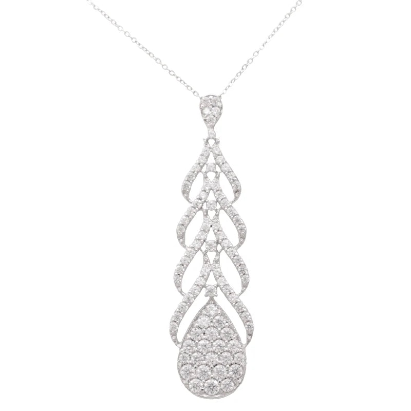 18K Gold Necklace with Gradient Teardrop Design
