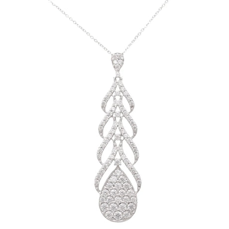 18K Gold Necklace with Gradient Teardrop Design