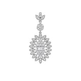 18K White Gold Pendant with Ornate Circular Design