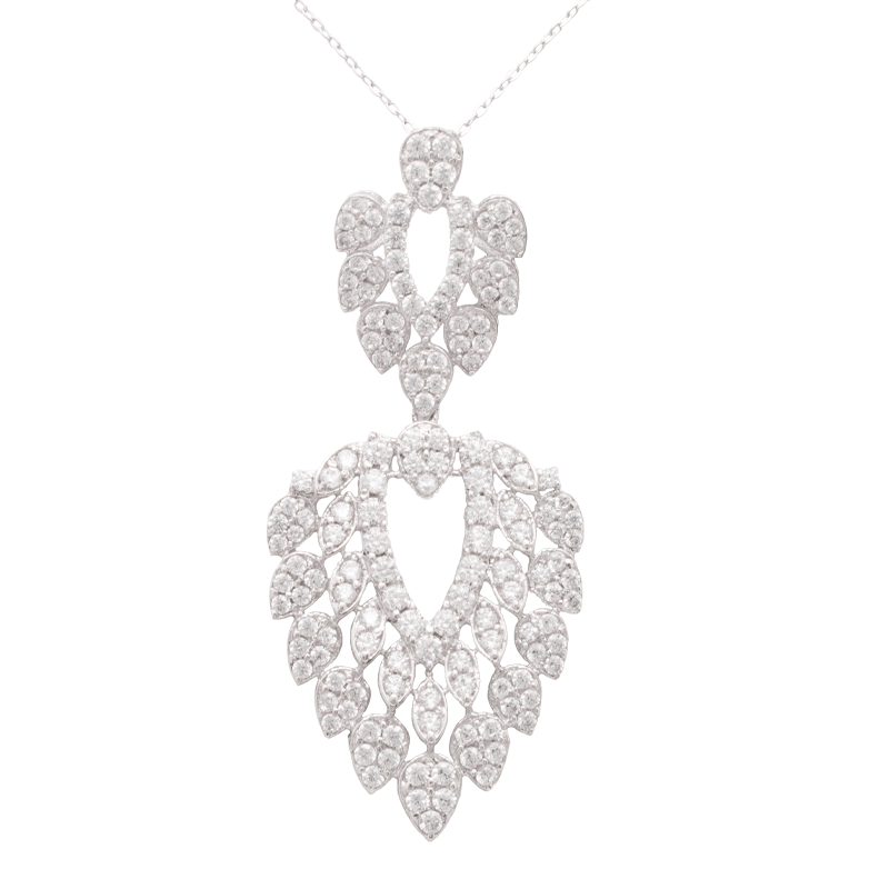 عقد ذهب عيار 18 بتصميم أوراق متداخلة