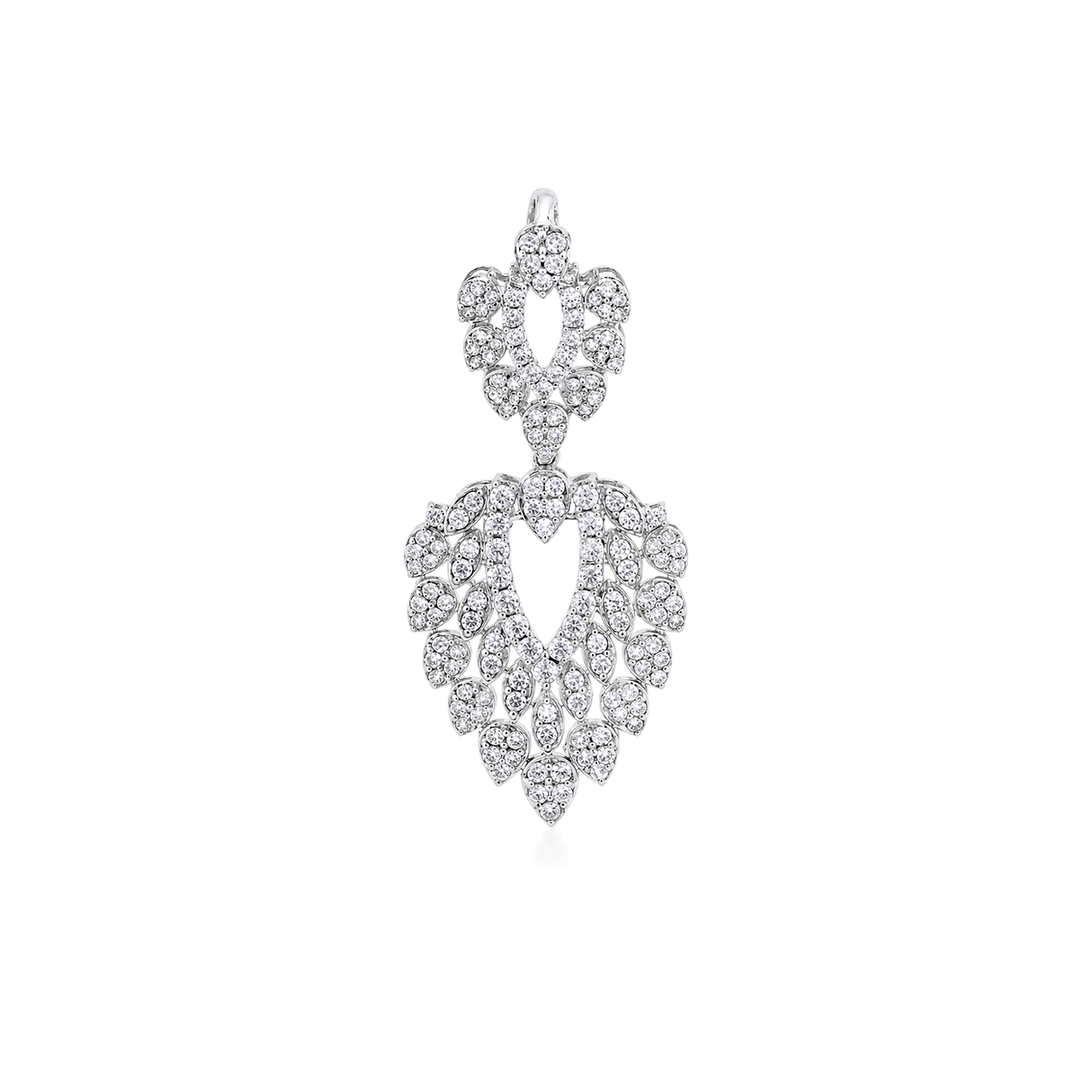 18K White Gold Pendant with Interlocking Leaves