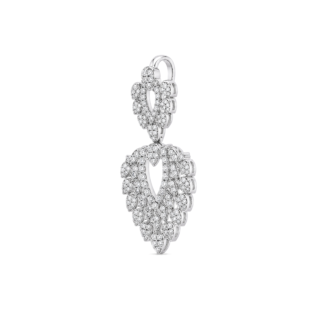 18K White Gold Pendant with Interlocking Leaves