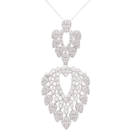 18K Gold Necklace with Interlocking Leaves Design