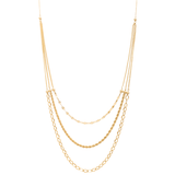 18K Gold Necklace with Three Delicate Layers Design