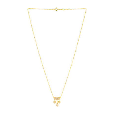 18K Gold Necklace with Stones Pendants
