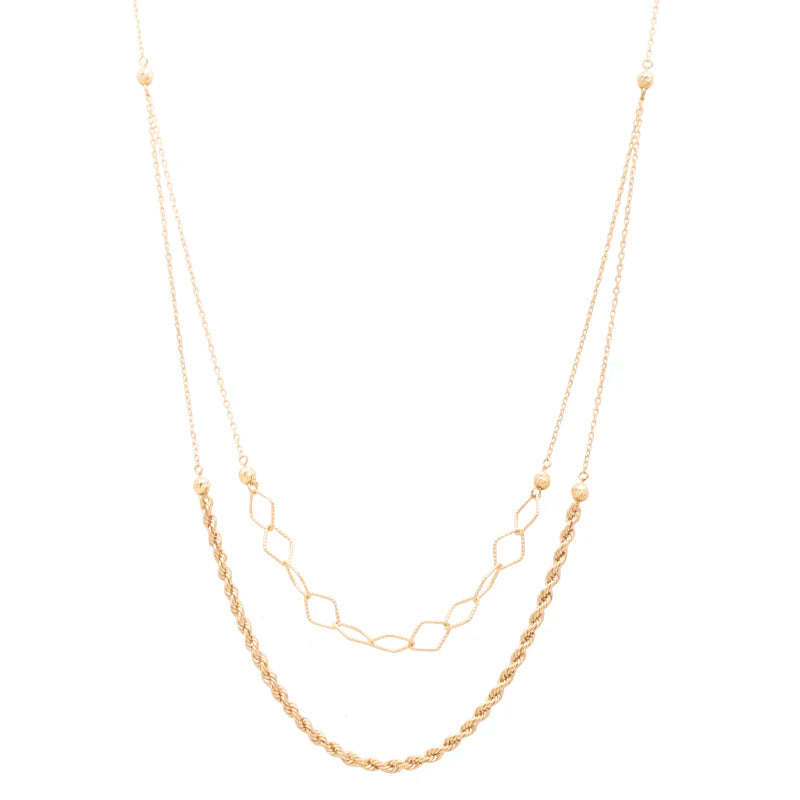 18K Gold Double-Layer Necklace