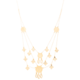 18K Gold Necklace with Interwoven Wires and Chains Design