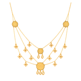18K Gold Necklace with Interwoven Chains Design