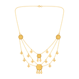 18K Gold Necklace with Interwoven Chains Design
