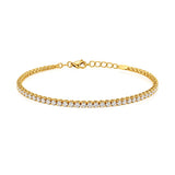 18K Chain Bracelet with Tennis Design