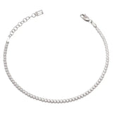 18K Chain Bracelet with Tennis Paved Stones Design