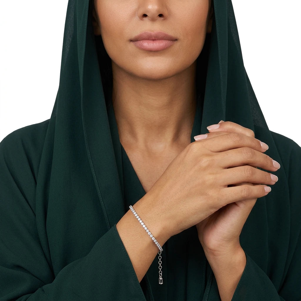 انسيال ذهب عيار 18 بتصميم تنس