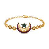 21K Chain Bracelet with Crescent Star Design