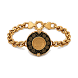 21K Chain Bracelet with Elegant Ornate Design In Black