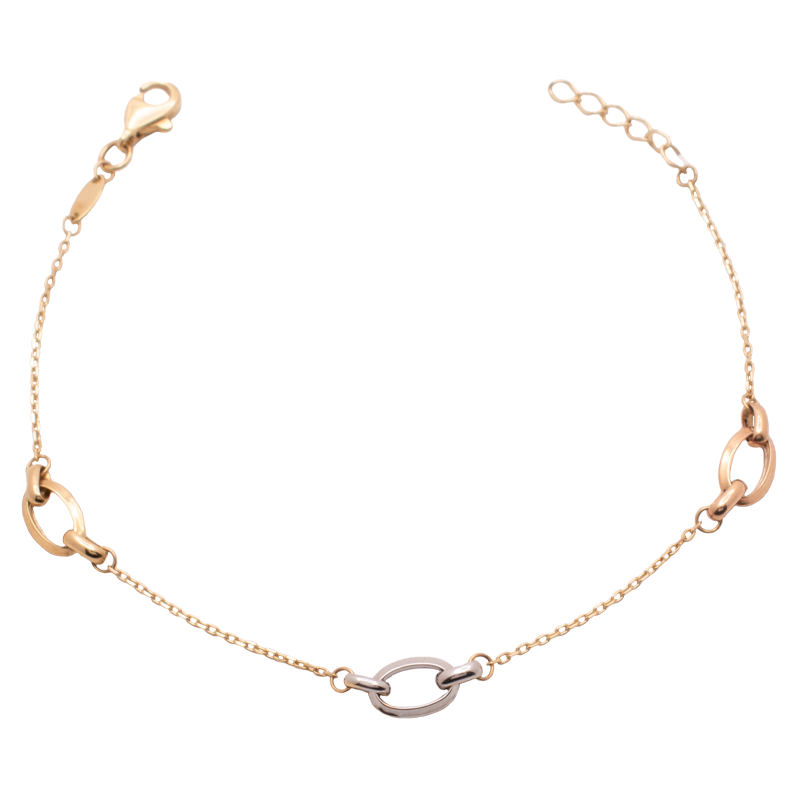 18K Chain Bracelet with Interlocking Design