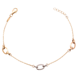 18K Chain Bracelet with Interlocking Design