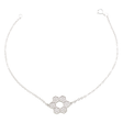 18K Chain Bracelet with Paved Hexagonal Flower Design