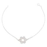 18K Chain Bracelet with Paved Hexagonal Flower Design