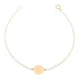 18K Gold Bracelet with Coin Pendant Design