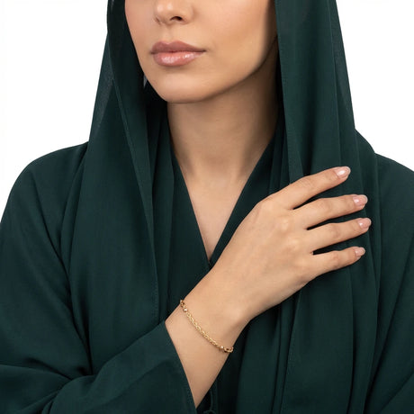 انسيال ذهب عيار 18 بتصميم مجدول