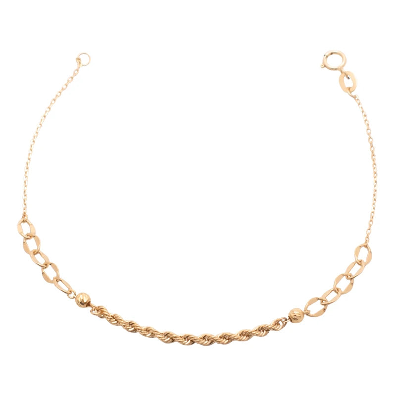 18K Gold Fluid Chain with Braided Design