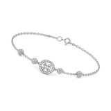 18K White Gold Chain Bracelet Embellished Circles Design