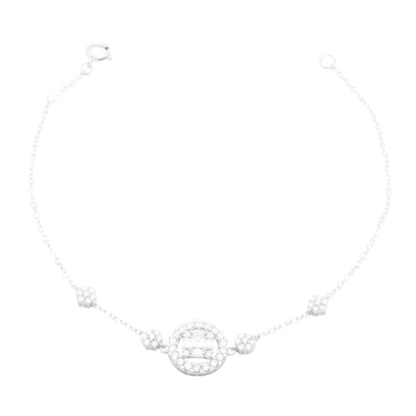 18K Gold Bracelet with Embellished Circular Design