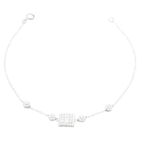 18K Gold Bracelet with Embellished Square Design