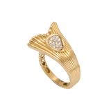 خاتم ذهب عيار 18 بفصوص صغيرة لامعة