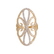 18K Gold Ring with Geometric Design and Gemstones