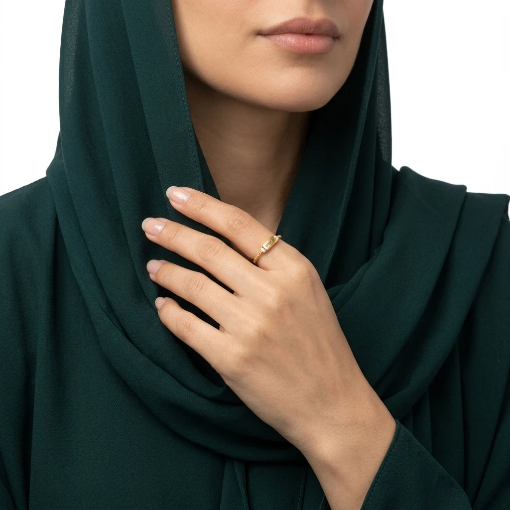 خاتم ذهب عيار 21 بتصميم مكتوب