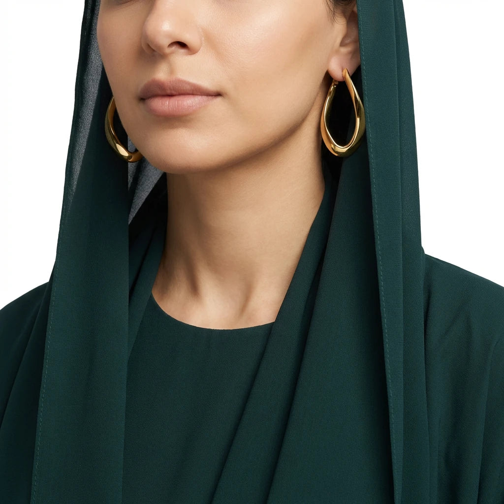 18K Gold Earrings with Secure Clasp Design