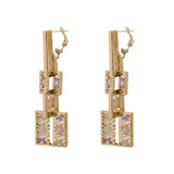 18K Gold Aqua Earrings with Secure Clasp