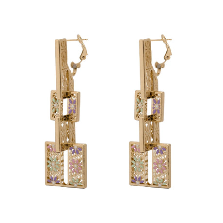 18K Gold Aqua Earrings with Secure Clasp