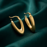 21K Gold Earrings with Large Geometric Design
