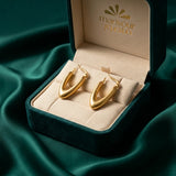 21K Gold Earrings with Large Geometric Design