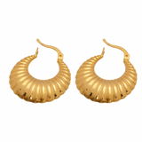 21K Gold Earrings with Polygon Design