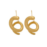 18K Gold Earrings with Spiral Design