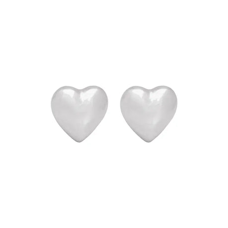 18K White Gold Earrings with Heart Design