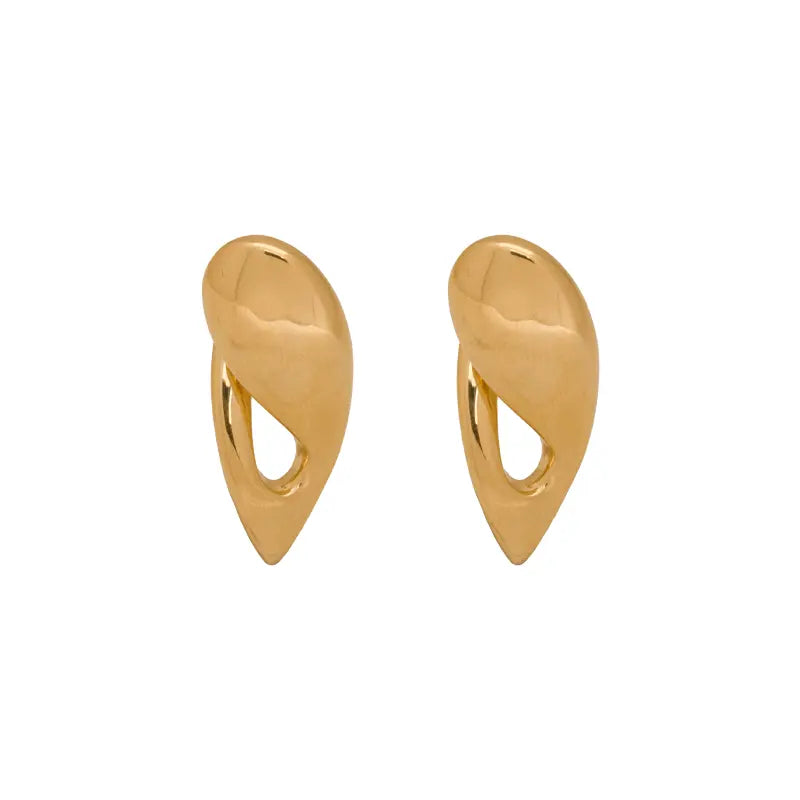 18K Gold Earrings with Teardrop Design