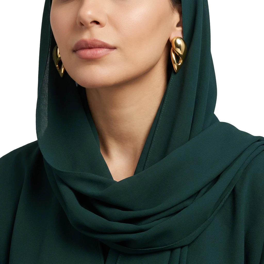 18K Gold Earrings with Teardrop Design