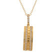 18K Gold Pendant with Shining Side Gemstones