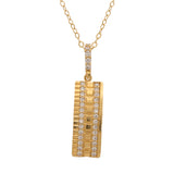 18K Gold Pendant with Shining Side Gemstones